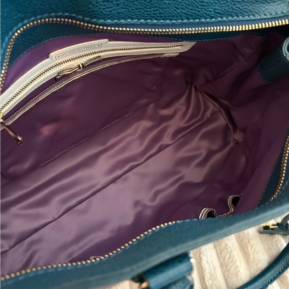 Henri Bendel Teal Satchel with Gold Hardware. NEVER USED - Picture 4 of 16